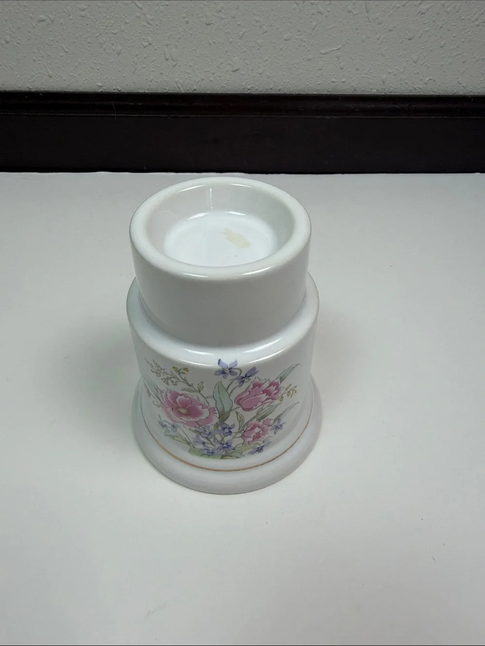 Vintage Fine China Japan Floral Candle Holder Porcelain Cottagecore Shabby Chic